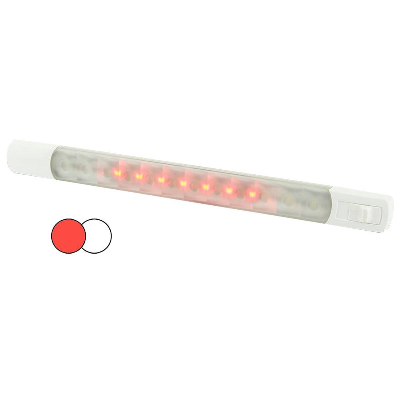 Hella Marine 958121001 Surface 12V Strip Light w/Switch - White/Red LED